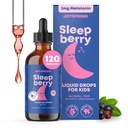 JoySpring SleepBerry - Kids Melatonin Liquid - 3MG Melatonin with D3 and Elderberry - Sugar-Free Liquid for Kids &amp; Teens – Gentle Natural Sleep Support Formula (4 fl oz)