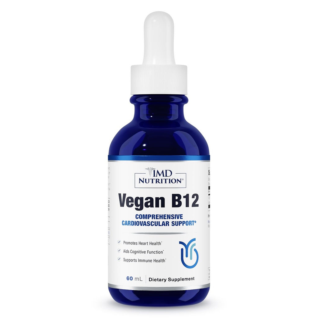 1MD Nutrición Vegan Vitamina B12 I 5000mcg Metilcobalamin Suplemento TEN Energy, Immune Support