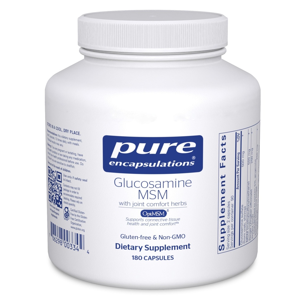 Pure Encapsulations Glucosamine MSM tención Suplemento para Soporte Conjunto, Movilidad, Confort, Salud de cartílago y Tissue Conectivo* TEN 180 Capsules