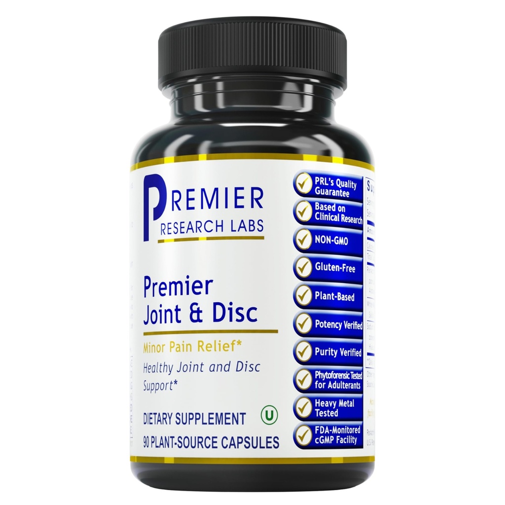 Premier Research Labs Joint " Disc Support Supplement - for Men " Women, Glucosamine, Joint Mobility and Muscle Health, Cartilage Repair, Gluten Free, Plant-Sourced - 90 Capsules