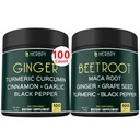 Bundle 5in1 Ginger Suplemento &amp; 6in1 Beet Root Capsules - Apoya la salud del corazón, inmune y digestivo