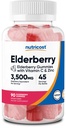 Nutricost Gummies Elderberry con vitamina C & Zinc 90 Gummies - Gluten Free, Vegetarian