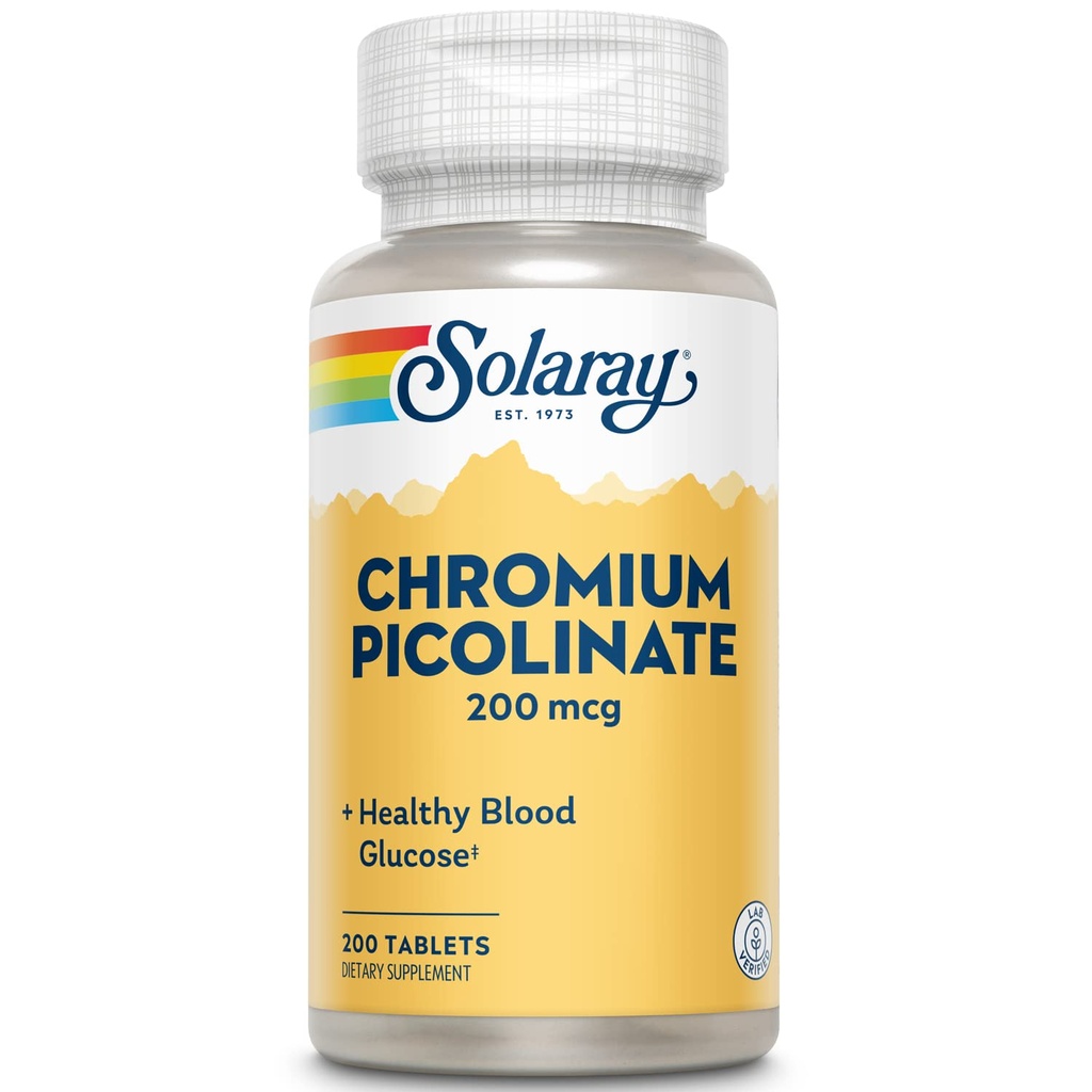 Solaray Chromium Picolinate Tablets, 200 mcg