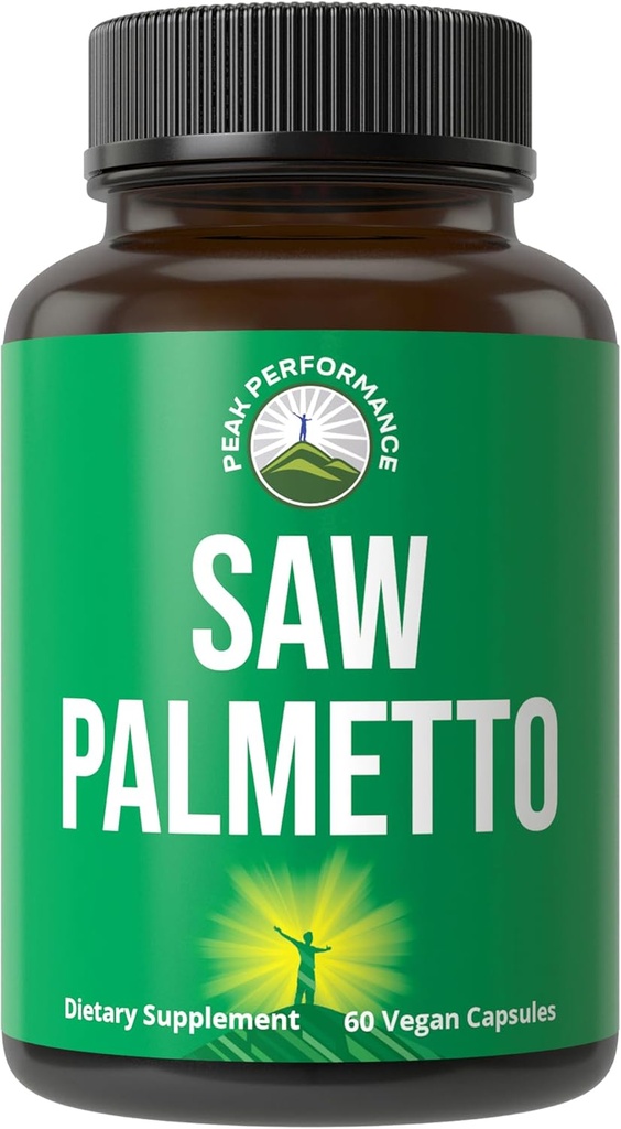 Peak Performance Saw Palmetto Capsules for Men and Women 1000mg All Natural Saw Palmetto Extract Pills. DHT Blocker Supplement for Hair Loss.