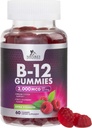 Vitamin B12 Energy Gummies - 3000 mcg per Serving Extra Strength B 12 Gummy for Metabolism, Immune Support - Chewable Dietary B-12 Supplements, Natural Caffeine Free Gummy, Berry Flavor - 60 Gummies