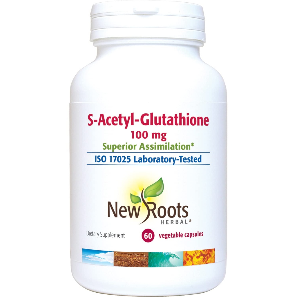 NUEVAS ROOTS HERBAL S-Acetyl-Glutathione, 100mg  durable Superior Assimilation  durable Healthy Aging &amp; Immunity Support (60 Veg Caps)