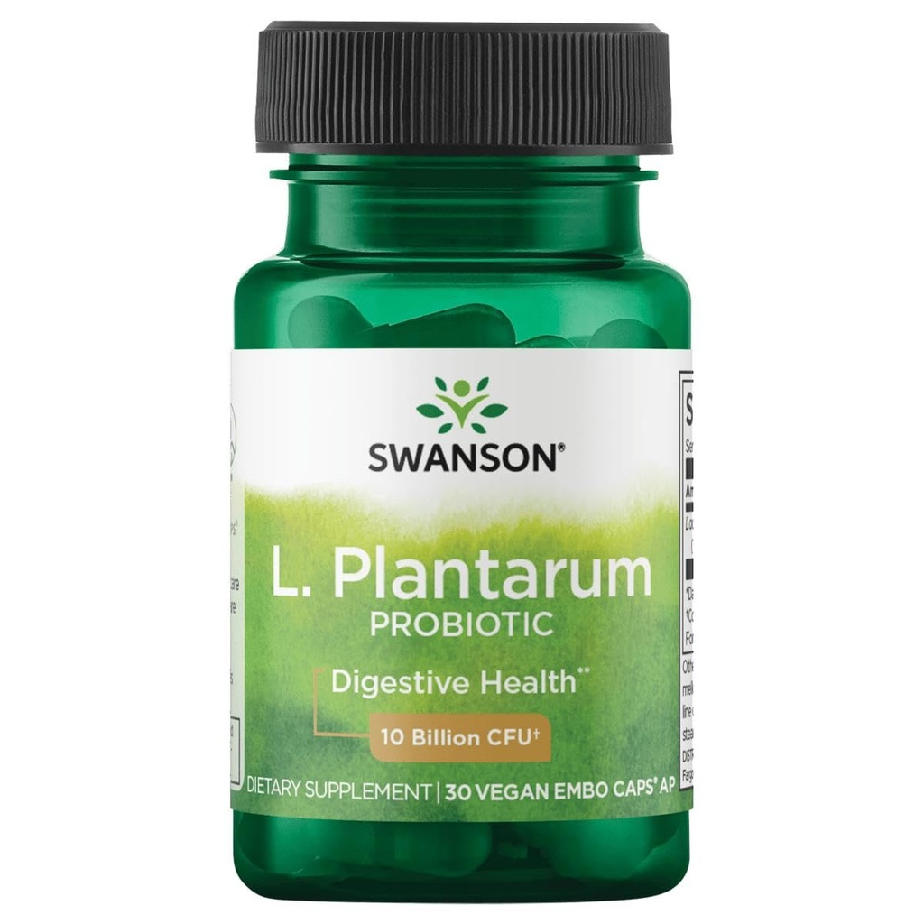 Swanson L. Plantarum - Suplemento Digestivo Promoción Gastrointestinal Balance & Bowel Regularidad - Fórmula natural para ayudar a reducir el rubor - (30 cápsulas vegetales)