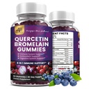 (2 Pack) Quercetin Gummies with Bromelain Zinc Elderberry Vitamin C D3 K2, Quercetin 1000mg Suplemento con Bromelain 500mg para Cardiovascular, Immune System &amp; Allergy, Vegan Gummy para Adult &amp; Kid