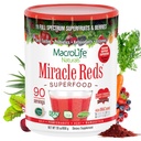 MacroLife Naturales Milagro Rojos Superalimentos Suplemento Polvo Antioxidantes Polifenoles Enzymes Probióticos - Raw No-GMO Organic Vegan Gluten &amp; Dairy Gratis - 30oz (90 Servings) 30oz