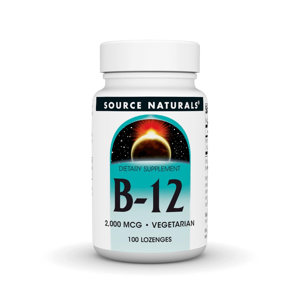 Fuente Naturals Vitamina B-12, 2000 mcg Apoya la Producción Energética - 100 Lozenges