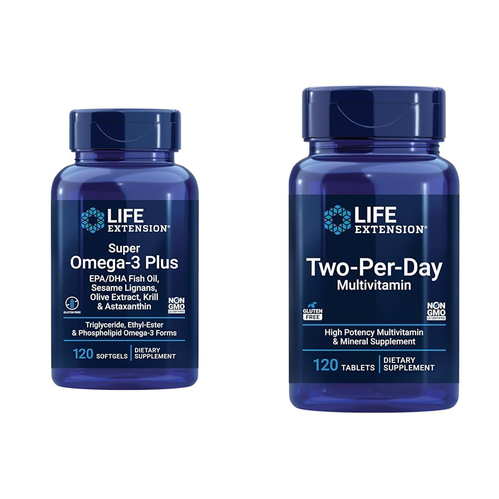 Super Omega-3 Plus EPA/DHA Fish Oil, Sesame Lignans &amp; Two-Per-Day High Potency Multi-Vitamin & Mineral Supplement