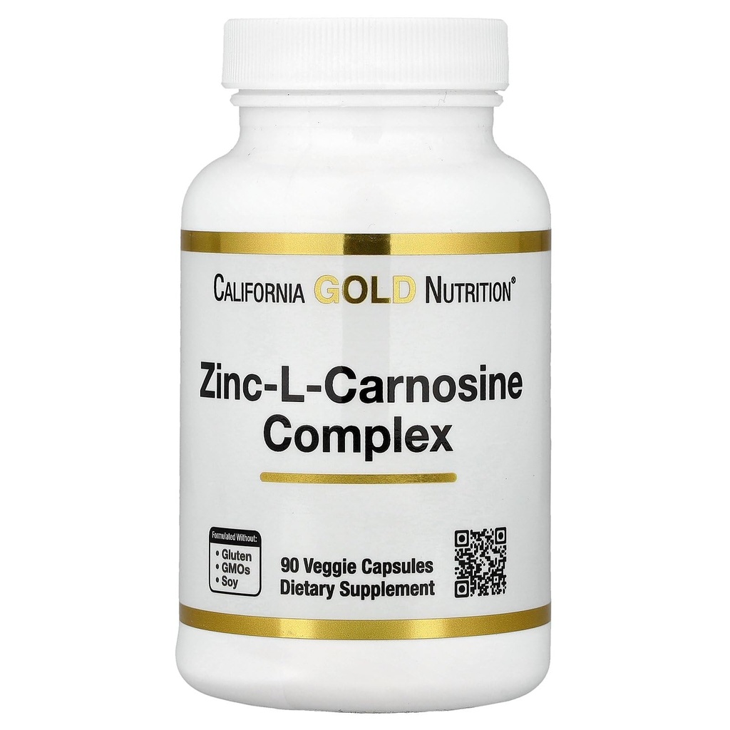 California Gold Nutrition Complejo Zinc-L-Carnosine, 90 Veggie Caps