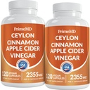 5-in-1 Ceylon Cinnamon Capsules 2355mg - Apple Cider Vinegar Capsules con Turmeric, Panax Ginseng y Bioperina (120 Conde, Pack de 2)