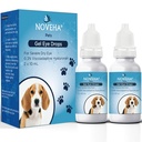 NOVEHA Pet Gel Eye Drops con 0.3% Viscoadaptive Hyaluronan ¦ Solución Ojo para los ojos secos severos - Hidratación duradera, reduce la molestia, hinchazón y sequedad - Lubricación Ocular para perros y gatos (2x10mL)