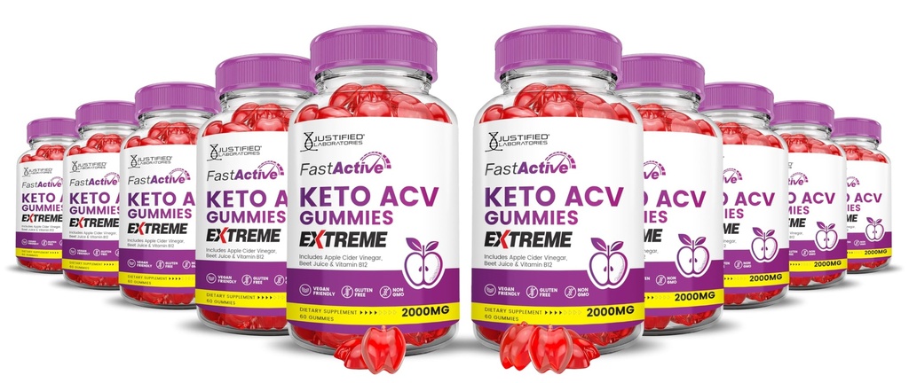 (10 Pack) Fast Active Keto ACV Gummies Extreme 2000MG Fastactive Keto Gummies Apple Cider Vinegar Formulated with Pomegranate Beet Juice Powder B12 Vegan Non GMO 600 Gummys