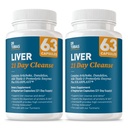 Dr. Tobias Liver 21 Day Cleanse, Herbal Liver Detox Cleanse with Solarplast, Artichoke Extract, Milk Thistle, Dandelion Extract " Digestive Enzymes, 63 Vegetable Capsules, 3 Daily, Pack of 2