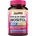 Suplemento de Inositol, Myo-Inositol " D-Chiro Inositol Fertilidad Suplementos para Mujeres, 40:1 Relación ideal, Equilibrio hormonal y Apoyo Ovárico, 120 cápsulas Veganas