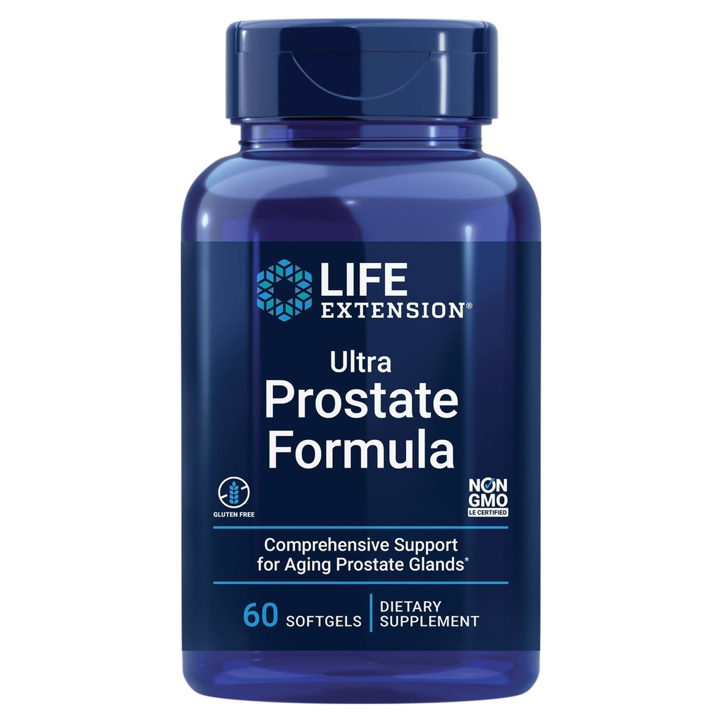 Extensión de la vida Fórmula ultra próstata - Suplemento de salud de los hombres con Beta Sitosterol, Saw Palmetto, Lycopene, Pumpkin Seed - 60 Softgels