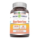 Amazing Formulas Berberine 1000mg Por Serving 120 Capsules Suplemento Silencio No GMO Silencioso Gluten Libre Silencio Made in USA