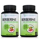 Berberina con canela de Ceylán - 1200mg Berberine & 100mg Ceilán orgánico Cinnamon - 120 cápsulas vegetarianas, Sistema sano de Inmune Cardiovascular Heart &amp; Gastrointestinal Wellness (Pack of 2)