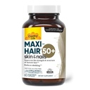 Country Life Maxi-Hair 50+ – Biotin-Based Hair, Skin & Nails Supplement for Women &amp; Hombres Más de 50 Silencioso Apoyo Saludable Crecimiento del cabello " Reducida Cubierta " Certified Gluten-Free " Vegetarian 60 cápsulas