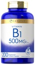 Carlyle Vitamina B1 500mg (Thiamine) Silencio 200 Caplets Vegetarian ← No GMO y Gluten Suplemento Libre