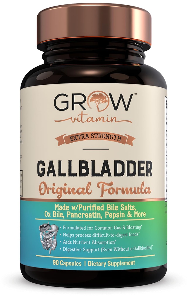 cultivar vitamina Original Gallbladder Fórmula, Made w/Purified Bile Salts & Ox Bile Digestive Enzymes - Incluye hierbas digestivas cuidadosamente seleccionadas - 90 cápsulas
