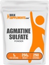 BulkSupplements.com Polvo de Sulfato Agmatine - Suplemento de óxido nítrico, Polvo de entrenamiento previo - Sin sabor, 1g por servicio, 250g (8.8 oz) (Pack of 1)