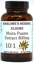 Barlowe's Herbal Elixirs Muira Puama 10:1 Extracto TENIDO 600mg Por Capsule ← Tradicional masculino Vitality Suplemento TEN 60 Vegan Capsules TENIDO Stearate-Free, Non-GMO, Envasado en botella de vidrio