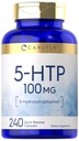 Carlyle 5HTP TENIDO 100mg ANTE 240 cápsulas TEN 5 Hydroxtryptophan TEN Non-GMO &amp; Gluten Suplemento gratuito