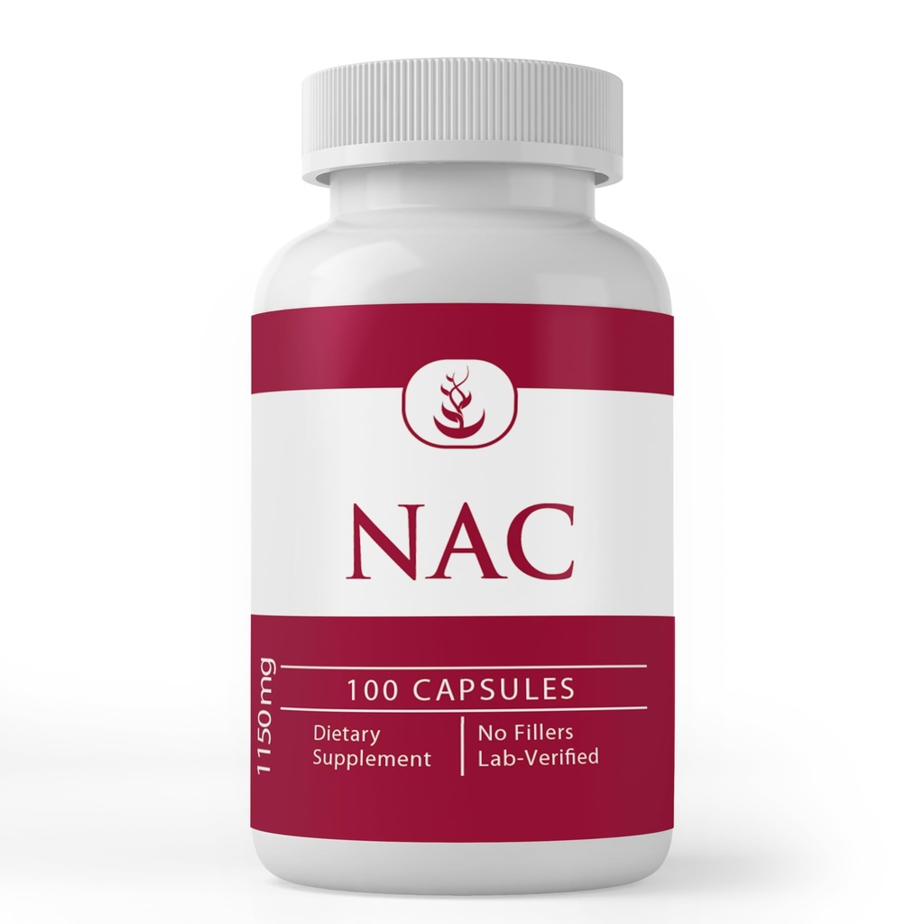 PURE ORIGINAL INGREDIENTES N-Acetyl L-Cysteine NAC, (100 cápsulas) Siempre puro, sin aditivos ni artillería, Lab Verified