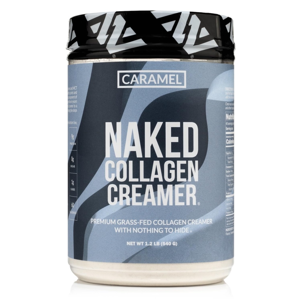 Cremador de café colágeno desnudo - Crema de colágeno de caramelo para el café - sin lácteos, sin gluten, sin GMO - Soporte Pelo, piel y uñas - 40 piezas