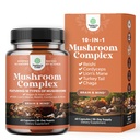 Complejo avanzado de setas cápsulas - 10X Lions Mane suplemento cápsulas con Reishi, Chaga, Maitake " Shiitake para la memoria de salud cerebral " Focus - Nootropic for Mental Clarity - 60 caps