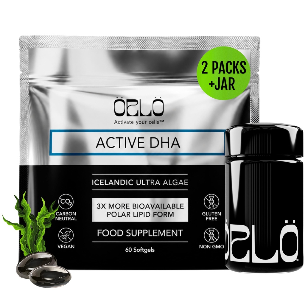 Orlo DHA – Vegan DHA Suplemento (EPA & DHA) – Omega 3 Fish Oil & Krill Alternative – Plant-Based Omega-3 Algae Oil – Brain & Heart Support (120 Mini Burpless Softgels KIT)
