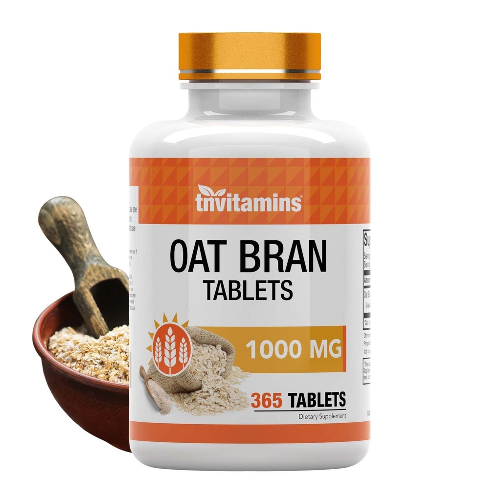 tnvitamins Oat Bran Tablets ← 365 Tablets x 1,000 MG per Tablet ¦ Oat Fiber Tablets ← Soluble &amp; Dietary Fiber Supplement TEN may Support Digestive Health