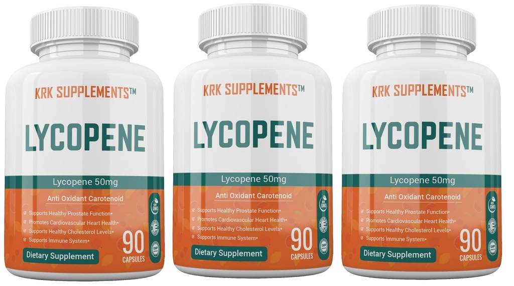 3 botellas Lycopene 50mg 270 cápsulas totales