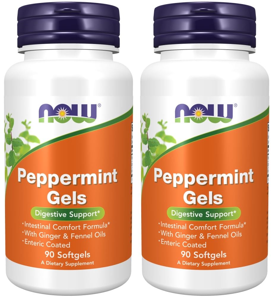 Ahora Alimentos Peppermint Gels with Ginger & Fennel Oils, 90 Softgels (Pack of 2)