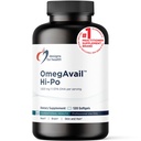Diseños para la salud OmegAvail Hi-Po - TG (Triglyceride) Suplemento de aceite de pescado Omega-3, 1600mg EPA/DHA por servir con limón + vitamina E para minimizar el sabor a pescado (120 Softgels)
