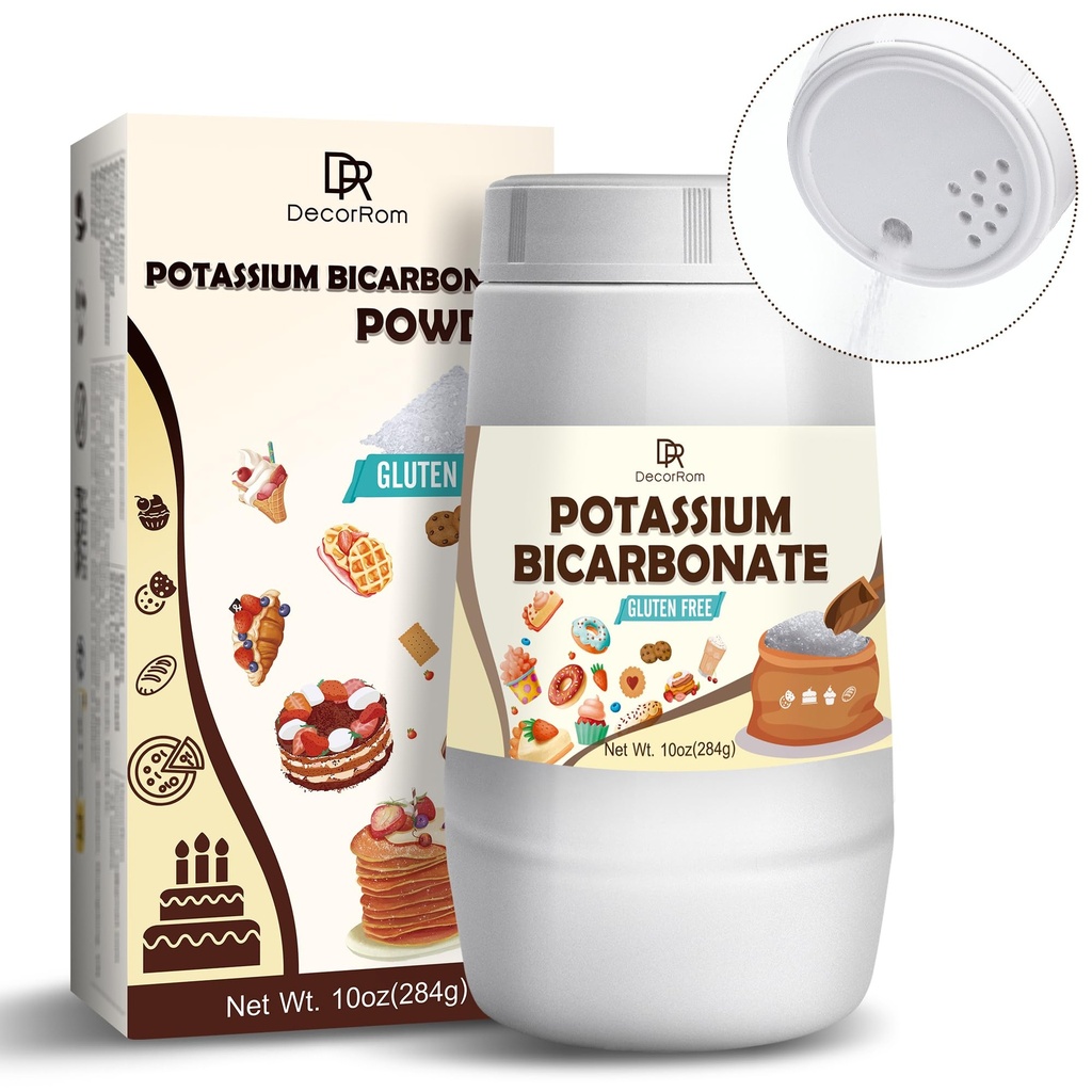 Potasio Bicarbonato 10oz - 100% Pure Potasio Bicarbonato Polvo para Plantas, Pasteles, Elaboración de Vinos, Hojas - Grado de Alimentos Potasio Bicarbonato Powder Dejando Agente para Hornear, Cookies, Snacks
