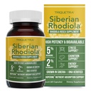 Max Strength Siberian Rhodiola®: Rhodiola Rosea 5% Rosavins, 2% Salidroside &amp; BioPerine® for Enhanced Absorption – Ayuda a apoyar el estrés, la energía y el foco* – Crecido en Siberia, ADN Verificado (60 cápsulas)