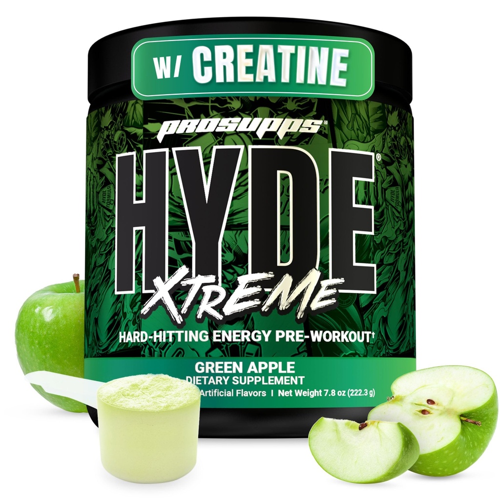 PROSUPPS Mr. Hyde Xtreme Pre Workout Powder with Creatine, Beta Alanine &amp; Caffeine - Extreme Energy, Pumps, Focus &amp; Performance - Fitness &amp; Gym Supplements for Men &amp; Women (Gran Apple, 30 Servings)
