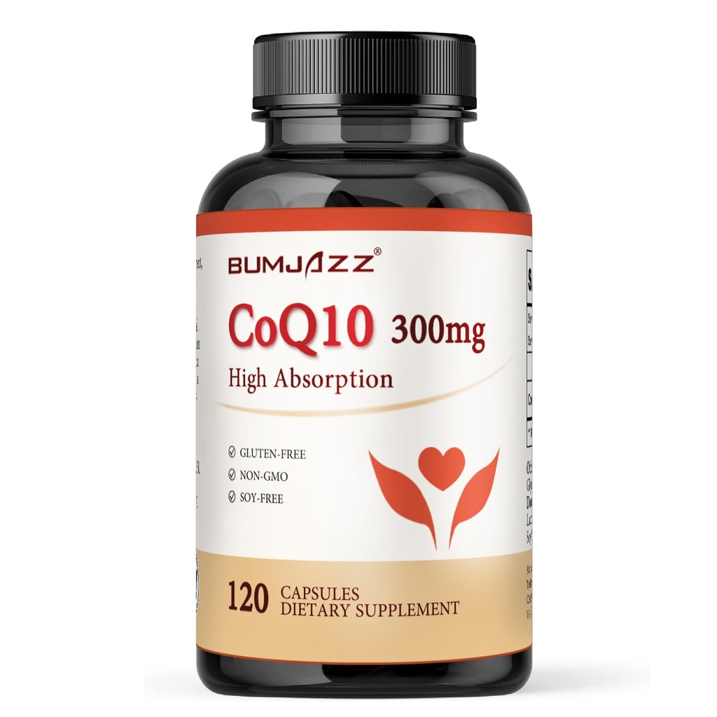 CoQ10 300mg - 120 cápsulas - alta absorción - no GMO - libre de gluten - Coenzima Q10 - CoQ10 cápsulas