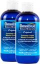 OmniBlue Ocean Minerals - 70+ Trace Minerals & Liquid Magnesium - Potassium, Chloride- Low Sodium - Natural Support for Sleep, Digestion, Regularity, Hydration &amp; Electrolyte Balance (2-Pack 8oz)