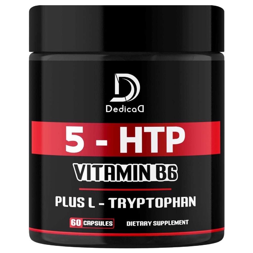 5 HTP Suplemento 1010mg - 60 cápsulas - 3in1 Combinado con Vitamina B6, L-Tryptophan - Mood cómodo, Salud del cerebro, Manejo del cuerpo &amp; Apoyo del sistema inmunitario