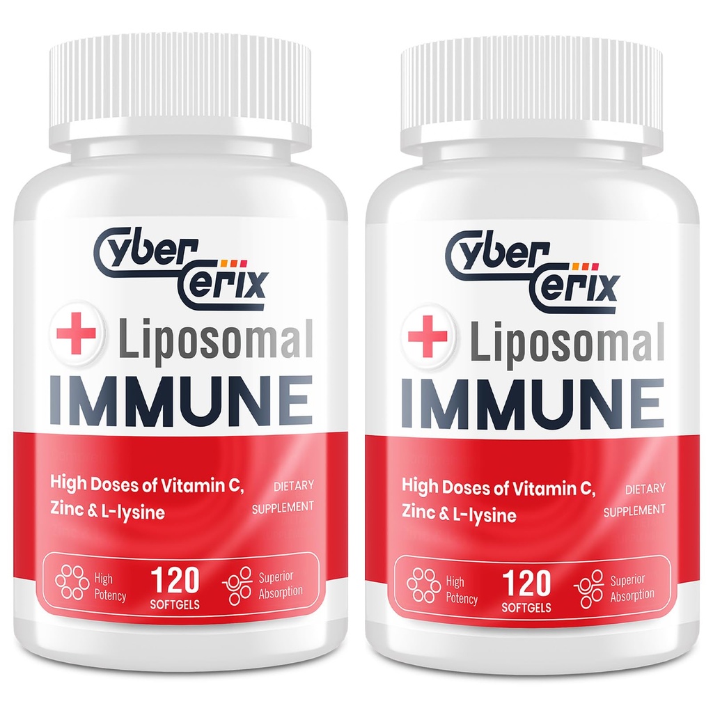 Suplemento de Apoyo Liposomal Immune para Adultos, Complejo con L-Lysine 1,500mg, Vitaminas, Minerales &amp; Extractos Herbales, Integral Daily Wellness Blend for Men &amp; Women - 240 Capsules