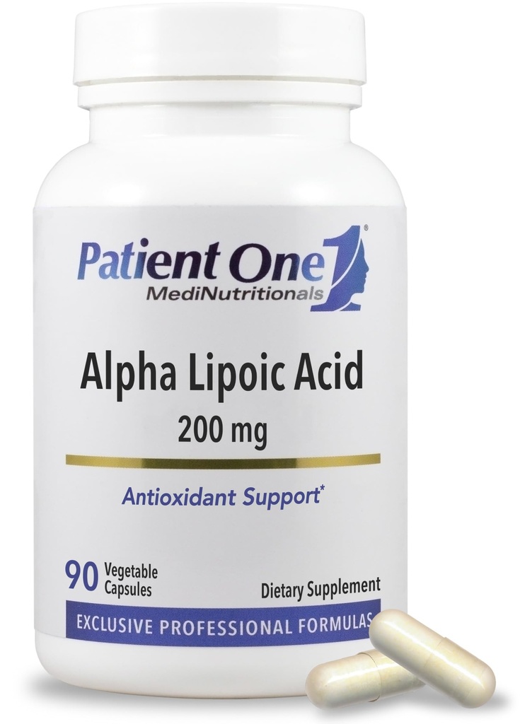 Acid lipoico alfa del paciente (ALA) 200 mg ← Antioxidante Suplemento de apoyo a la salud del nervio y del hígado*