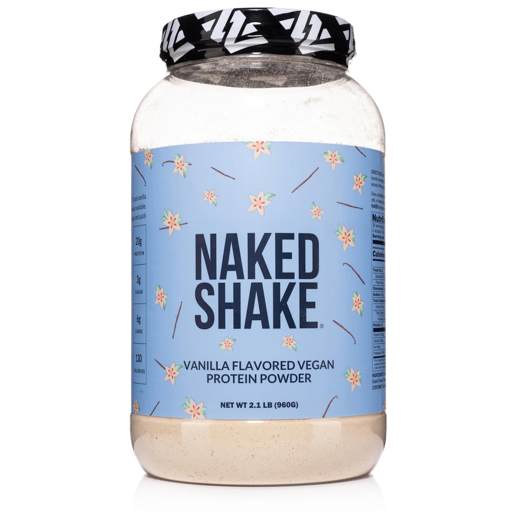 Afeitado desnudo - Vainilla Protein Powder - Afeitado de proteínas con aceite de Mct, libre de gluten, libre de soja, sin gmos o dulces artificiales - 30 piezas