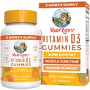 MaryRuth Organics Vitamina D3 Gummies TENIDO 2 Mes de Suministro TENIDO Adultos &amp; Niños Vitamina D Gummy ANTERIMÚN Apoyo Suplemento TEN VIT D3 1000IU for Bone Health CapacidadMuscle Función ANTE Vegan ANTE NO GMO TEN Gluten Free TEN 60