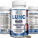 Suplemento de soporte de pulmón, Lung Cleanse & Lung Detox Fórmula, Lung Health Support for Clear Lungs, Cómodo Respiración, Bronchial Health, 60 cápsulas