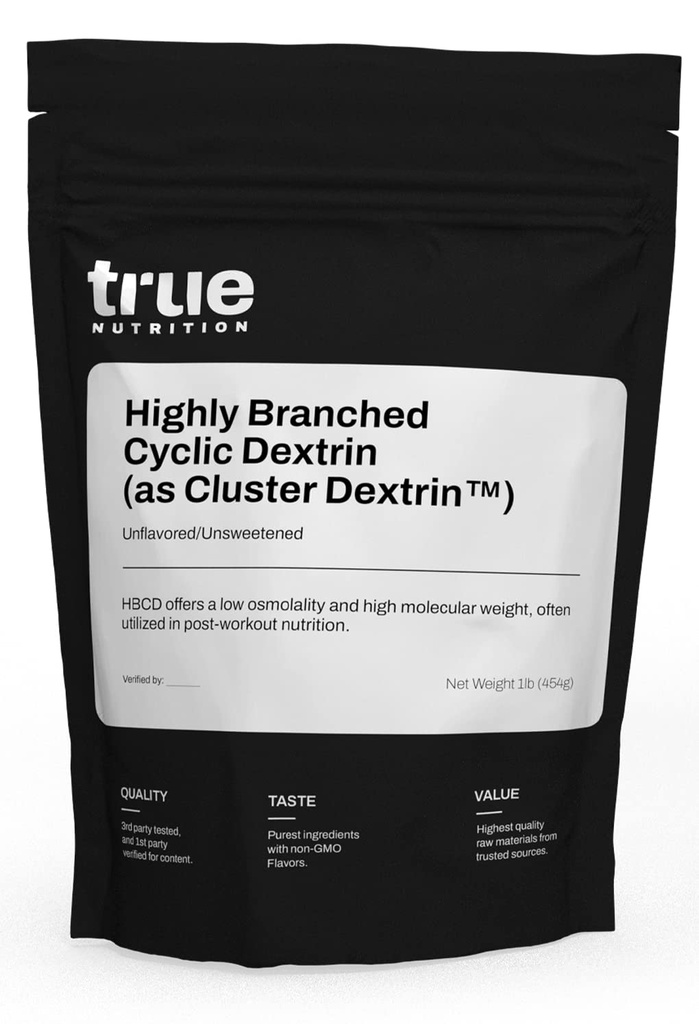 Verdadera Nutrición - Dextrina Cíclica Sustituida - Polvo de Carbohidratos para Energía Intra-Trabajo Sustentable, Mejorada Recuperación del Musculo Post-Workout - Vegan y No GMO - Desarrollado 1lb